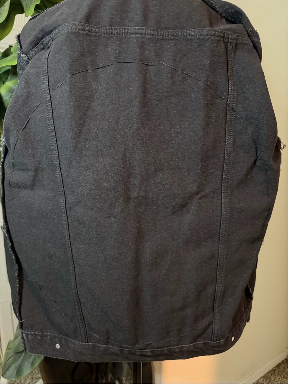 Black Denim Jacket with Colorful Embroidered Back - Picture 14 of 15